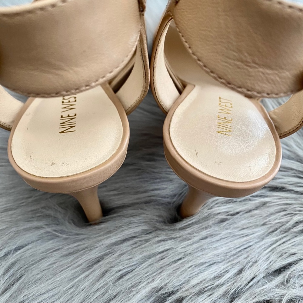 Nine West Leather Peep Toe Ankle Strap Heels - Picture 9 of 9